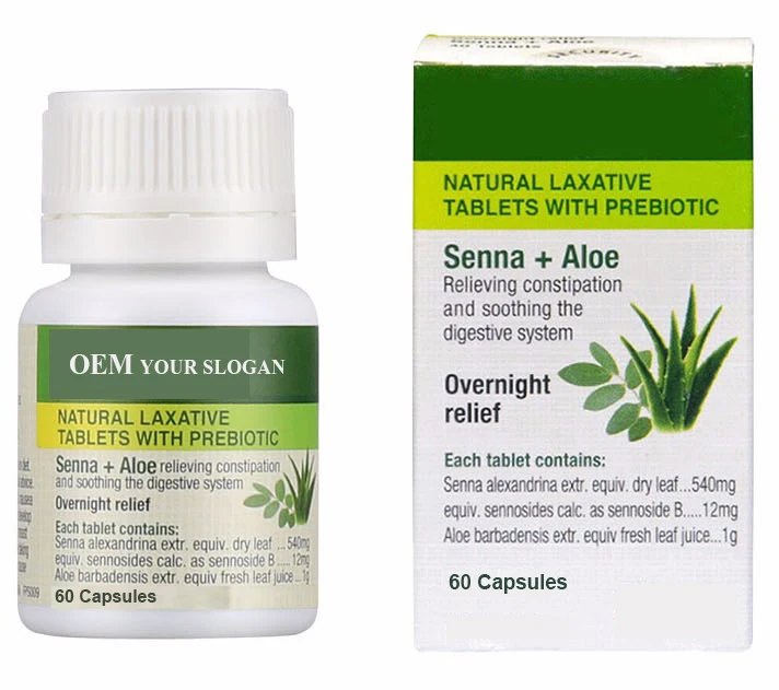 OEM/ODM Constipation Formula dietary supplement Senna + Aloe Capsules GMP factory