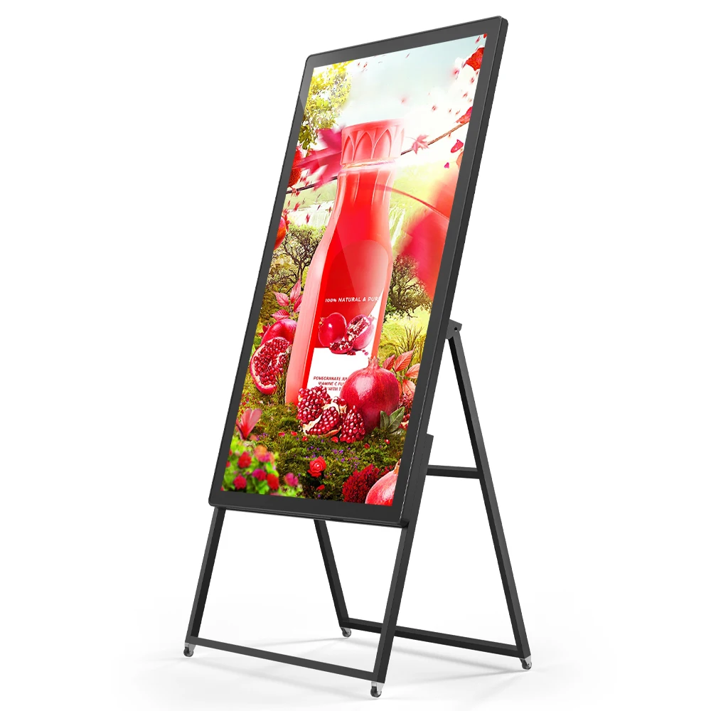 43 55 inch indoor digital signage battery powered display screen Rechargeable digital poster portable advertising player