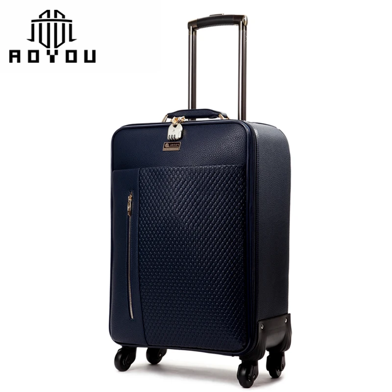 3pcs in 1 set 20/24/28 inch  man business luggage leather suitcase  bags