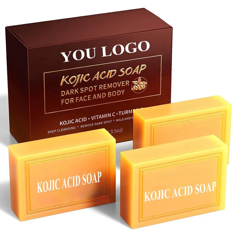 Top Selling Kojic Acid Handmade Soap Turmeric Vitamin C Yoni Whitening Dark Spot Removal Cleaning Bleaching Soap