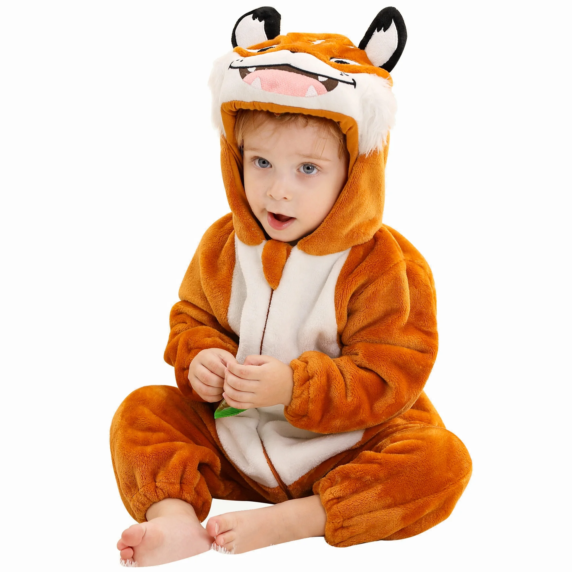 Michley Wholesale 3D Animal Hooded Long Sleeve Infant Clothes Newborn Party Rompers Cosplay Baby Costumes Overalls