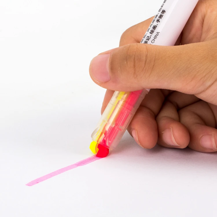 
Wholesale Quick Drying Double Chisel Tip Colours Pen Marker Highlighter 