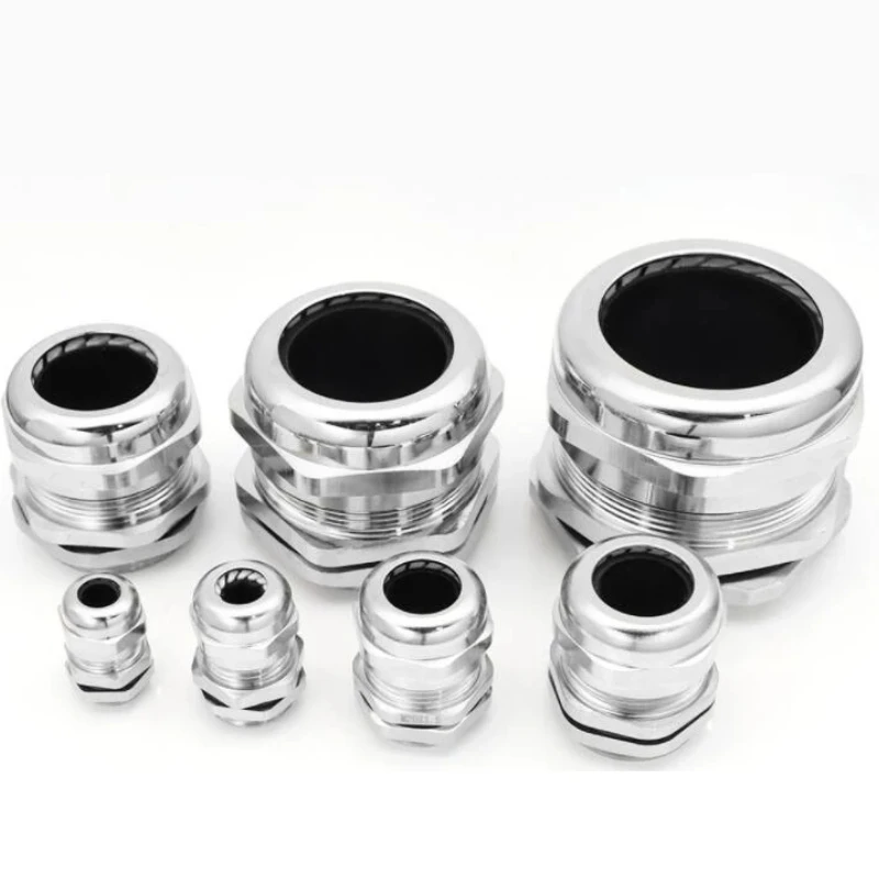 Nickel Brass Metal IP68 Waterproof Cable Glands Connector Wire Glands For 3-44mm Cable High Quality M PG Cable Glands