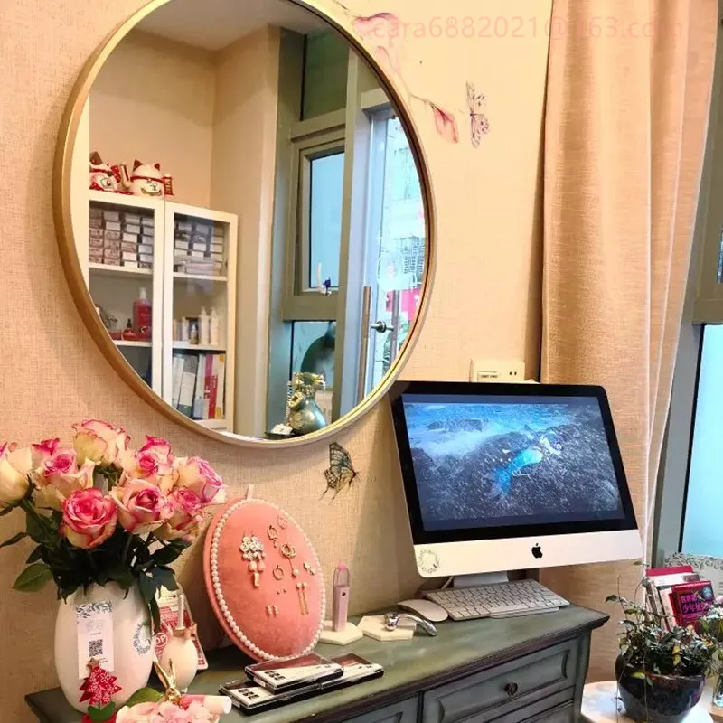 Home decorative frameless bevelled edge mirror round Antique mirror 50x50 60x60