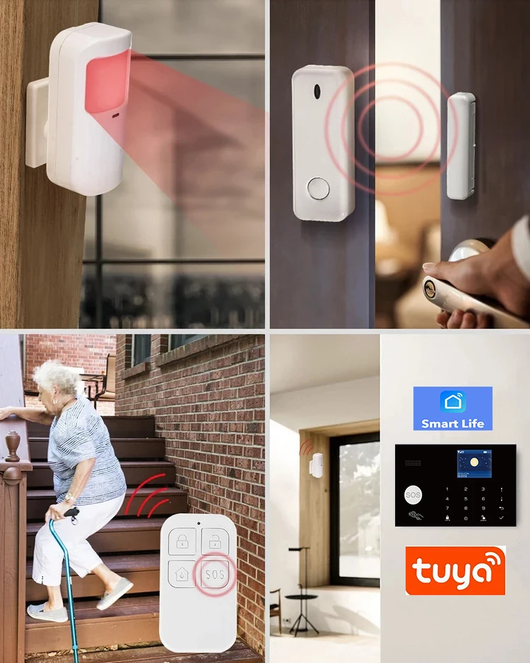 OEM ODM RFID APP Indoor Anti Theft Smart Intruder Wireless House Security Tuya Burglar Wifi 4g GSM Home Alarm System Kit