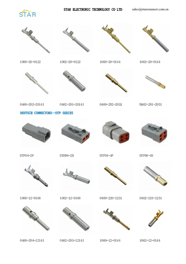automobile Deutsch DT Series 4 Way Socket Connector Kit DTP06-4S + Pins & Wedglock DT 04 4P WP4P deutsch