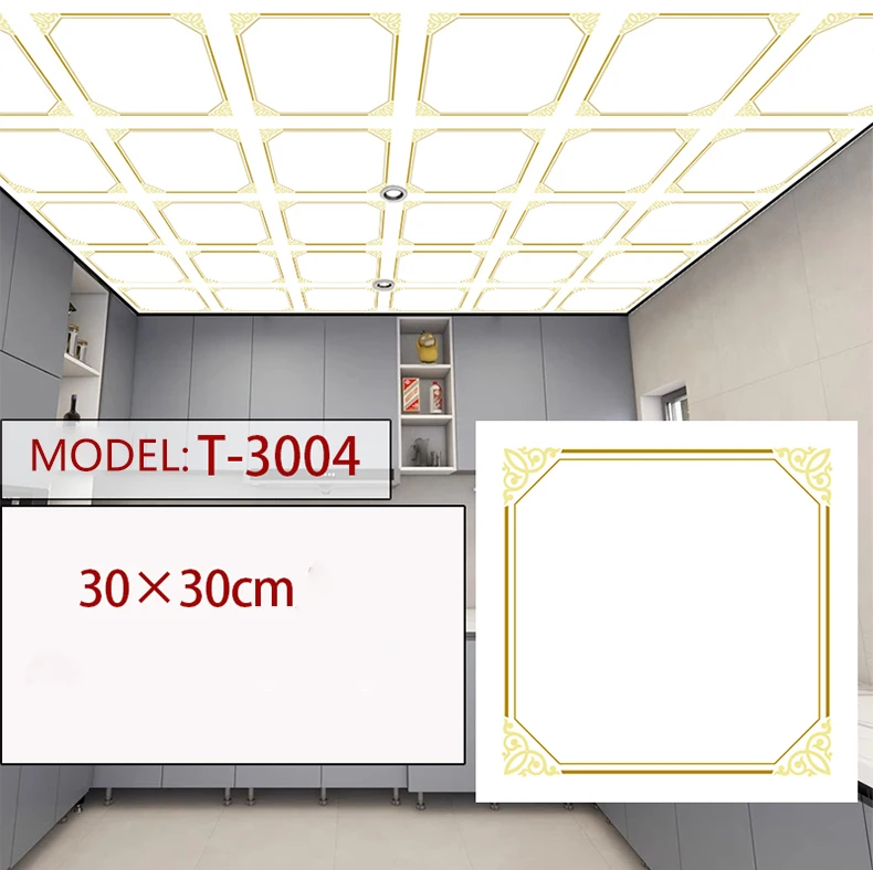 Self adhesive cheap price ceiling wallpaper 30*30 cm living room design tiles decorative ceiling wallpaper