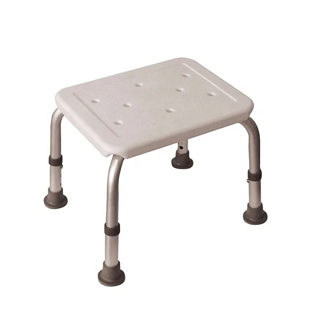 MSMT plastic Aluminum Square folding stool Shower Chair Adjustable Height Shower Stool  for Adults Bath Stools for Inside Shower