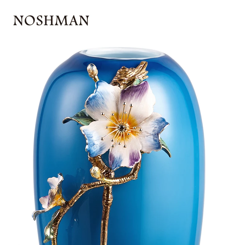 Роскошная Высококачественная эмалированная стеклянная ваза NOSHMAN Florero de cristal в европейском стиле ручной