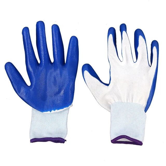 Wholesale Wearable Oil Resistant Antiskid Labor Protection Glue Dipping 13 Needle Nylon Dipping Safety Work Gloves