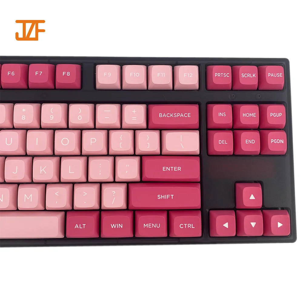 Keycaps Suppliers Custom 60% 80% 85% Gaming Double Shot Pink Keycaps Mechanical Keyboard Pbt Keycaps DIY 87 171 keys set