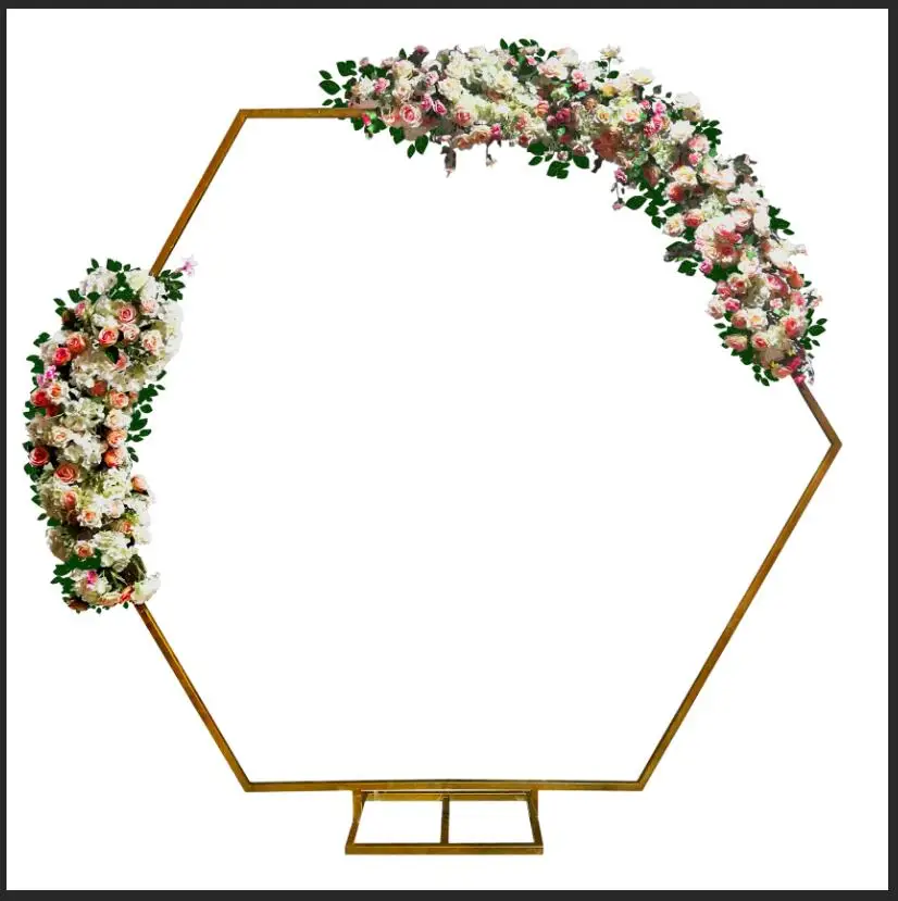 Golden Metal Wedding Arches Garden Home Gate Arch Design Balloon Flower Arch Stand  for sale