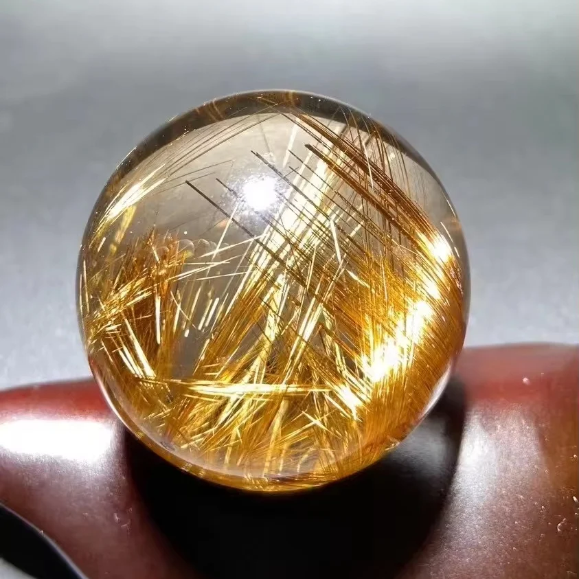 Unique Natural crystal healing Fengshui Golden crystal energy Golden Rutile Quartz Sphere Ball