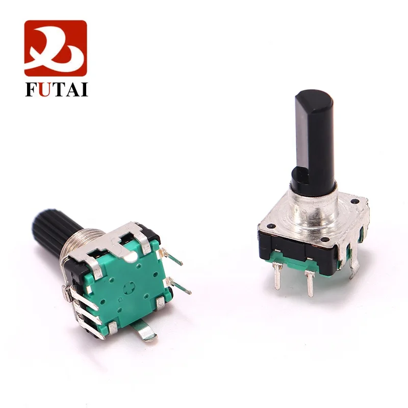 
360 Degree Rotary Encoder EC12 RE12 Audio Encoder Coding 5Pin 24 Position With Push Button Switch Handle Length 15MM 