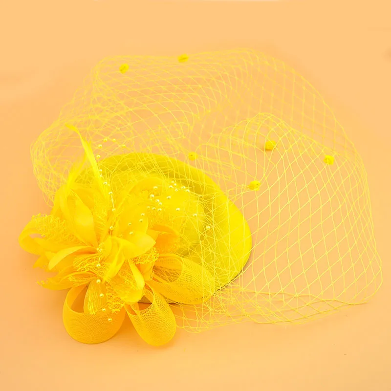 Women Bridal Wedding Headdress Kentucky Flower Veil Hair Accessories Cocktail Headwear Evening Tea Party Derby Fascinators Hat