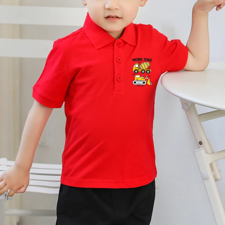 Custom Kids Boys Summer Two Piece Polo Shirts Shorts Sets Cotton Children Boys Outfits Clothing Sets