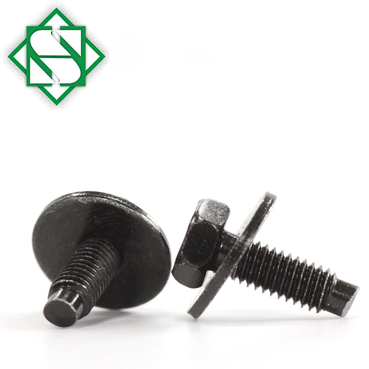 M6 X 18mm BLACK OXIDE HEXAGON INDENTED HIN HEAD MACHINE SCREW with PLAIN WASHER