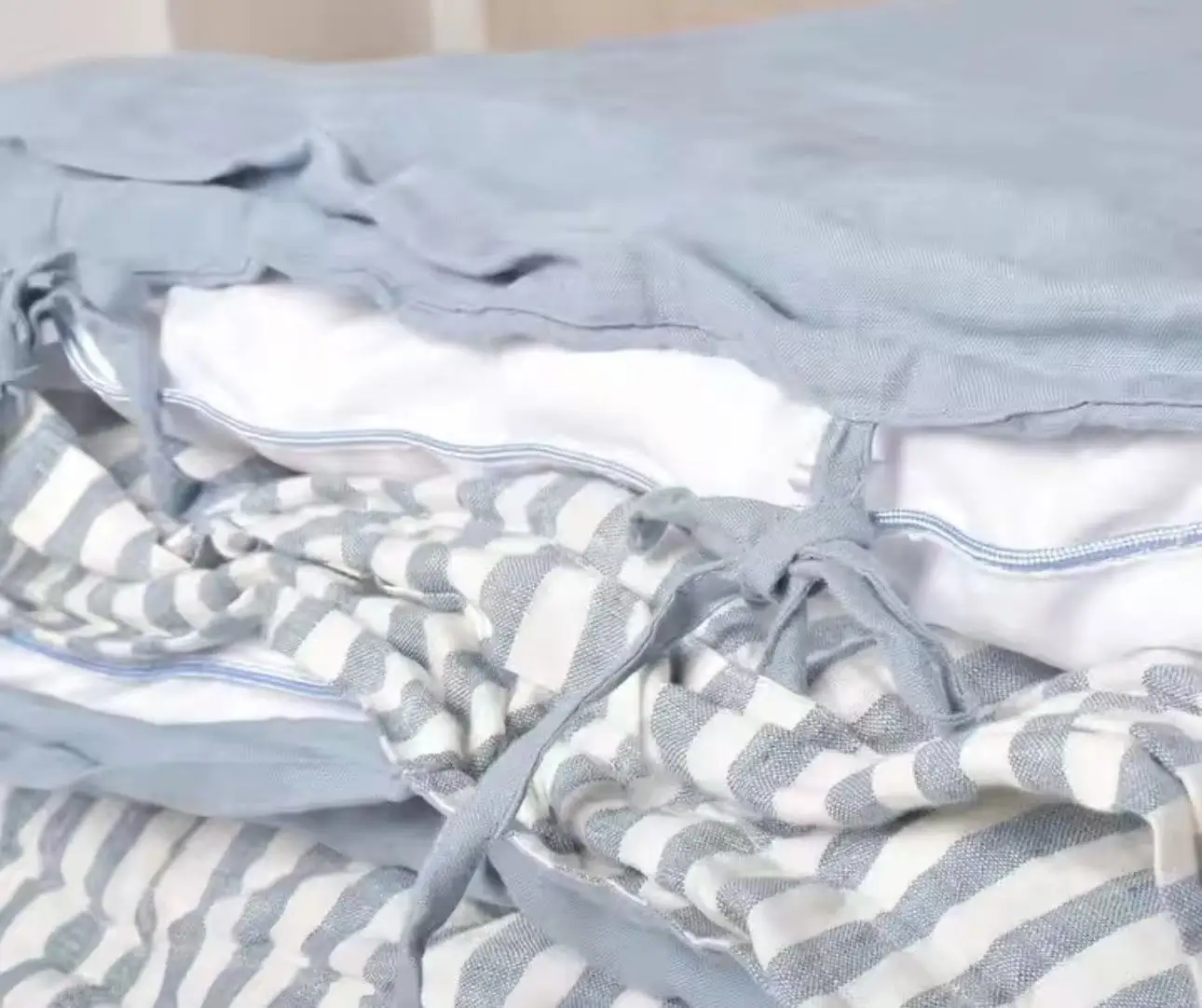 Hotel Luxury 100% Cotton satin bed sheet Queen Size White Cooling Breathable drap 4 piece bed sheets