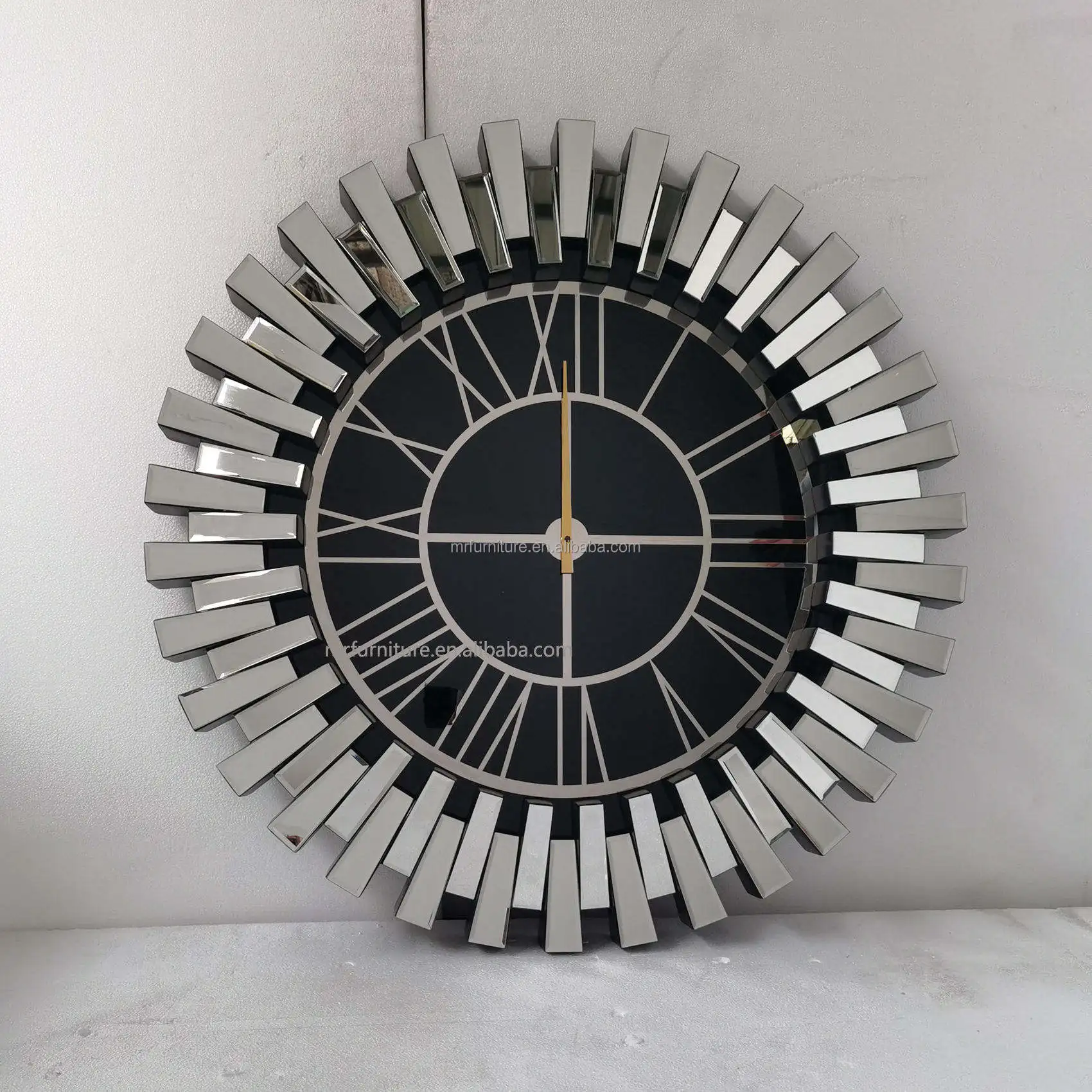 Nordic Wall Clock Hanging Art Decorative Glass Home Furniture Mirror Round Wall Clock for Bedroom Living Room