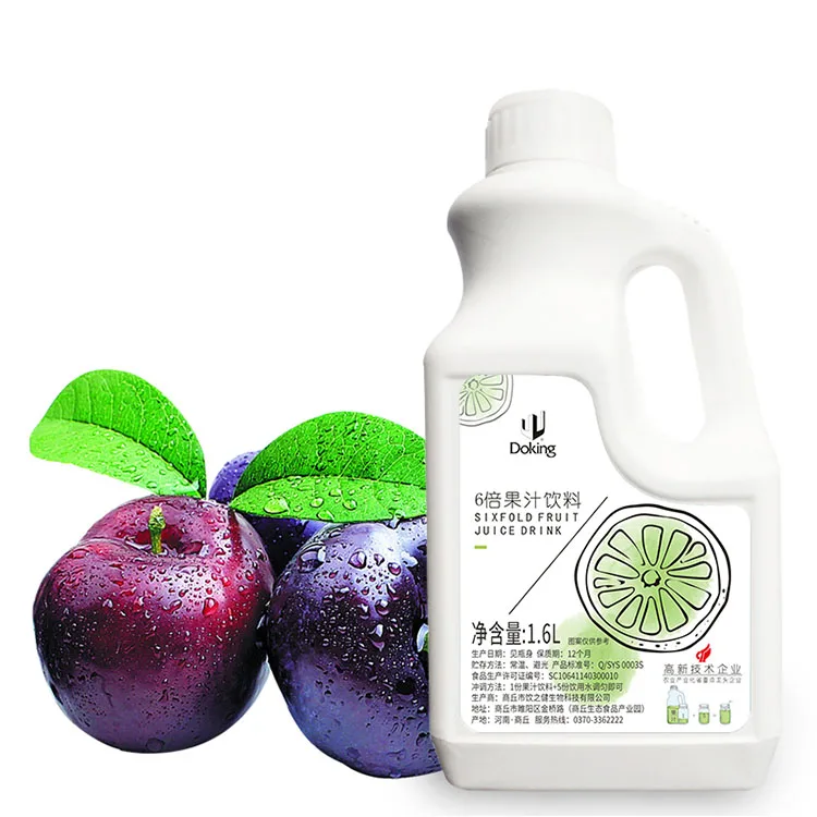 1.6l/bottle Sweet And Delicious Natural Fruit Juice Plum Six Times Concentrate Juice