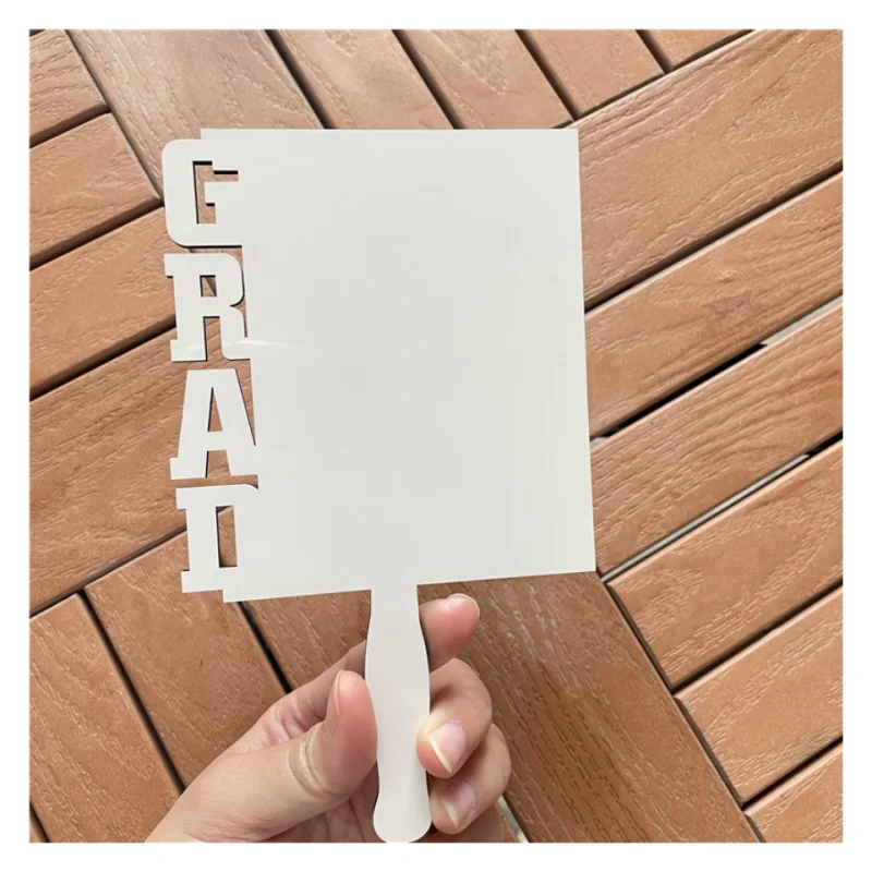 MDFSUB in stock 10x17 sublimation Grad Photo Paddle fan Graduation Gift Grad Fan Sublimation Blanks Grad Photo Frame With Handle