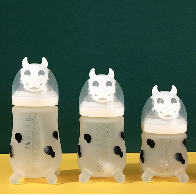Cute Silicone Baby Milk Bottles High Quality Anti Germ Silicone Baby Feeding Bottle Newborn Baby Standard milk bottle