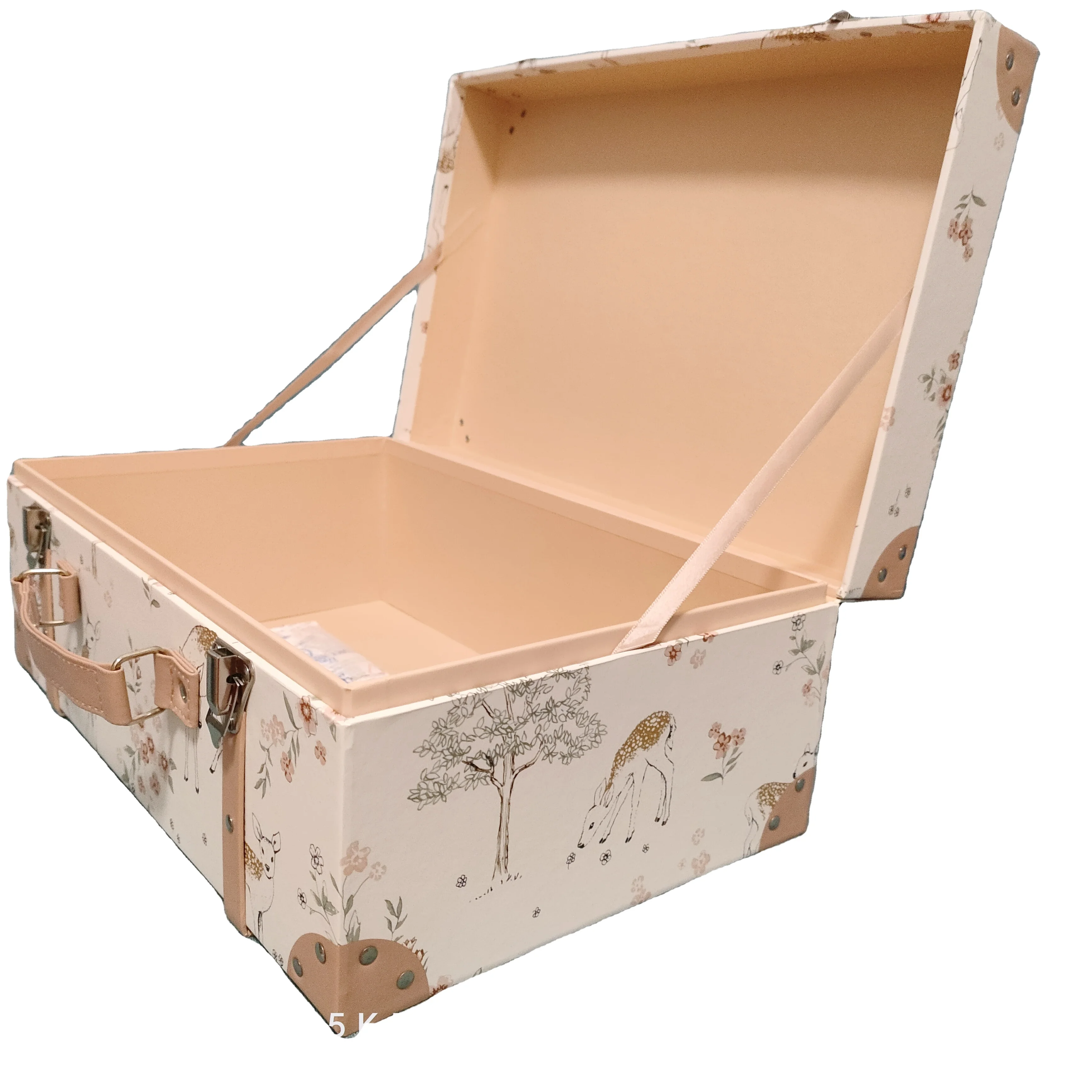 kids suitcase with hand-make printing stitches Handmade Cardboard Gift Boxes Decorative Vintage Suitcase box