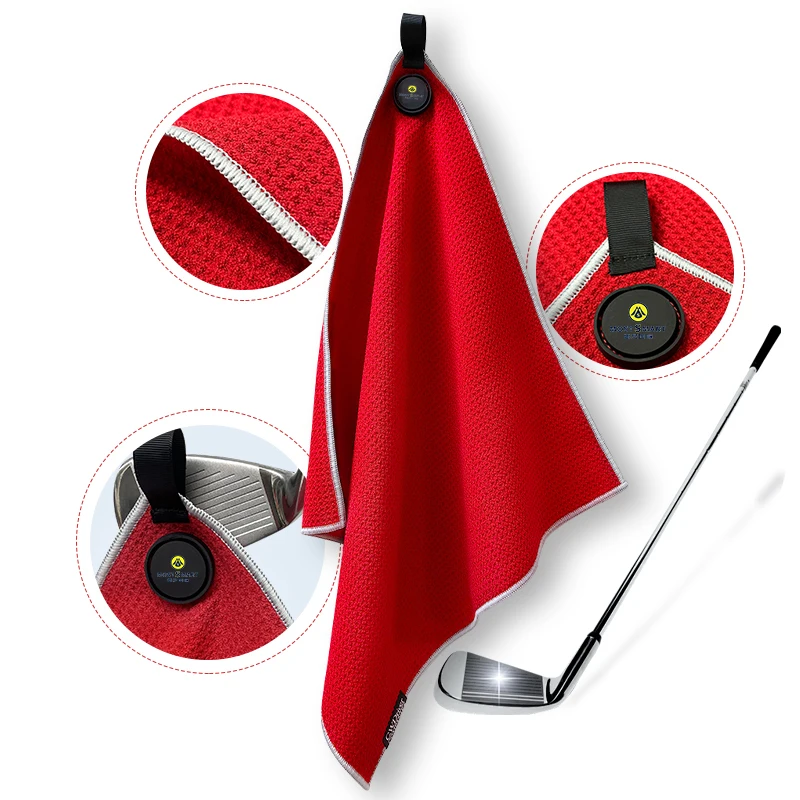 Huiyi Top Quality New design large golf towel with hook Factory made magnet towel golf
