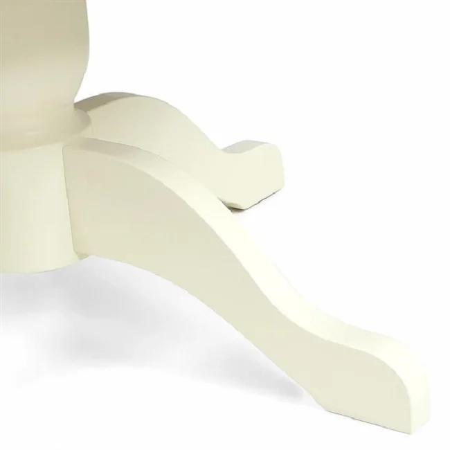 White Antique Design Morden Dining Room Kitchen Oak Solid Wood Folding Dining Table  Round 110-145cm Extendable Dining Table Set