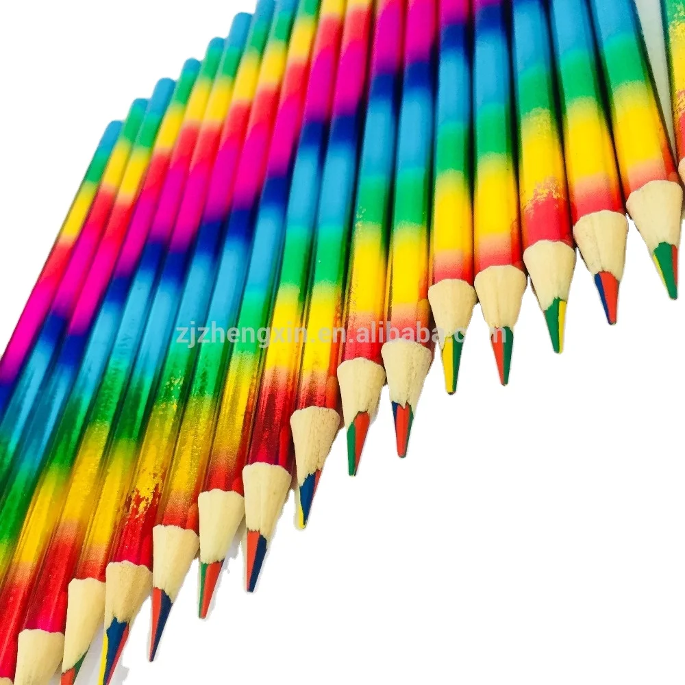 Для детей, 12 шт., 4 цвета; Смешанные цвета; Привести Радужный Набор цветных карандашей