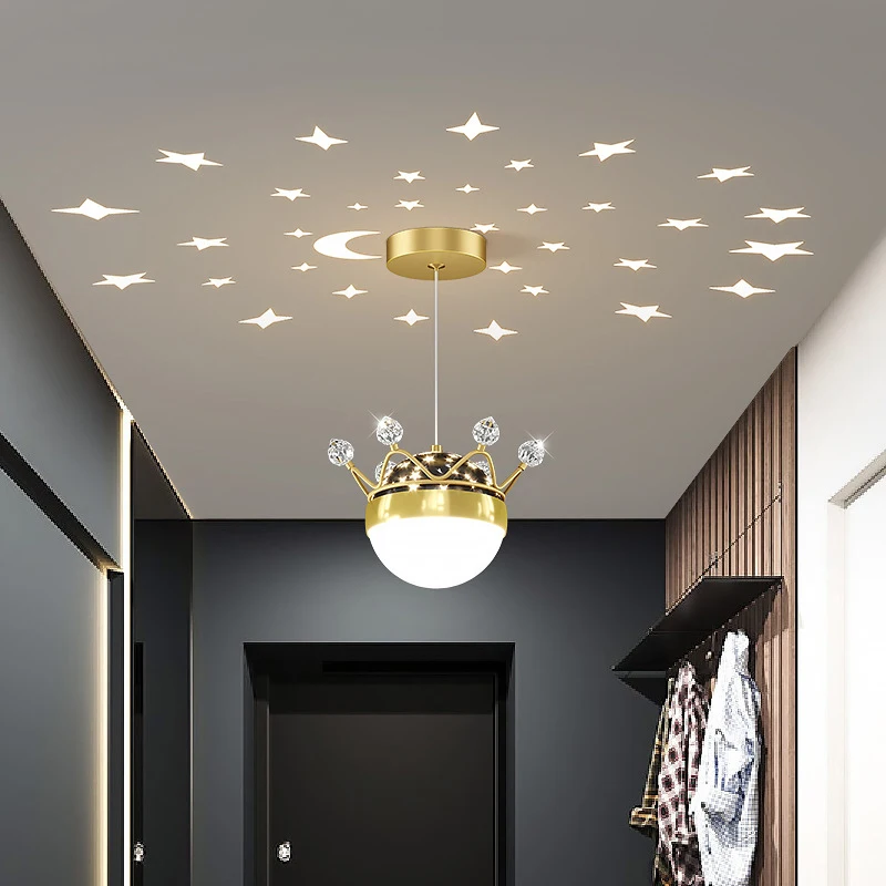 Nordic Led Ceiling Chandeliers Lamp Star Hallway Bedroom Hanging Lights Modern Designer Ball Round Pendant Light
