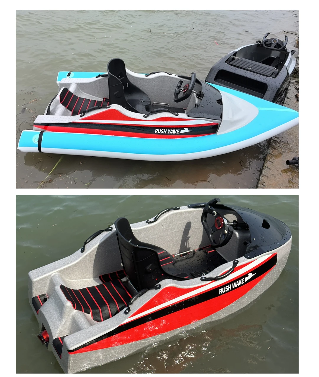 RUSHWAVE boat jetski mini electric kart boat Lithium Battery High speed water entertainment surfboard mini jet boat