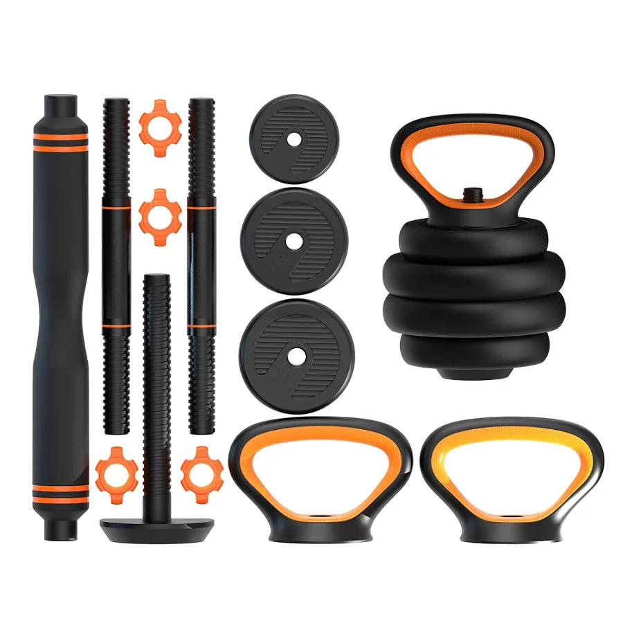 
Wholesale 6 In 1 Push Up Stand Gym Equipment Set Multifunctional Adjustable Free Weights Kettlebell Barbell Dumbbell Set 