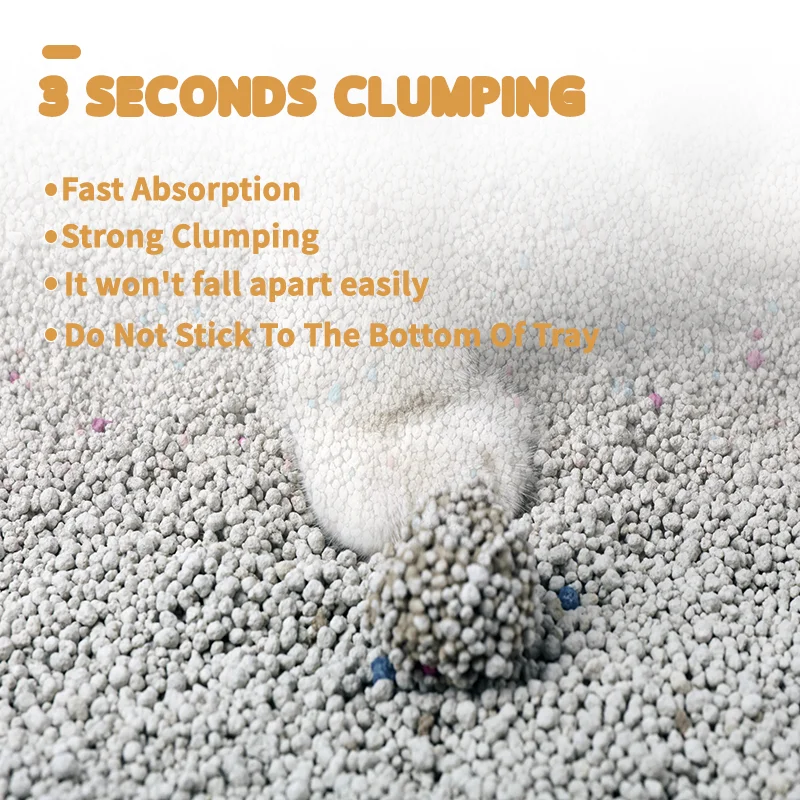 Разноцветный помет для кошачьего туалета