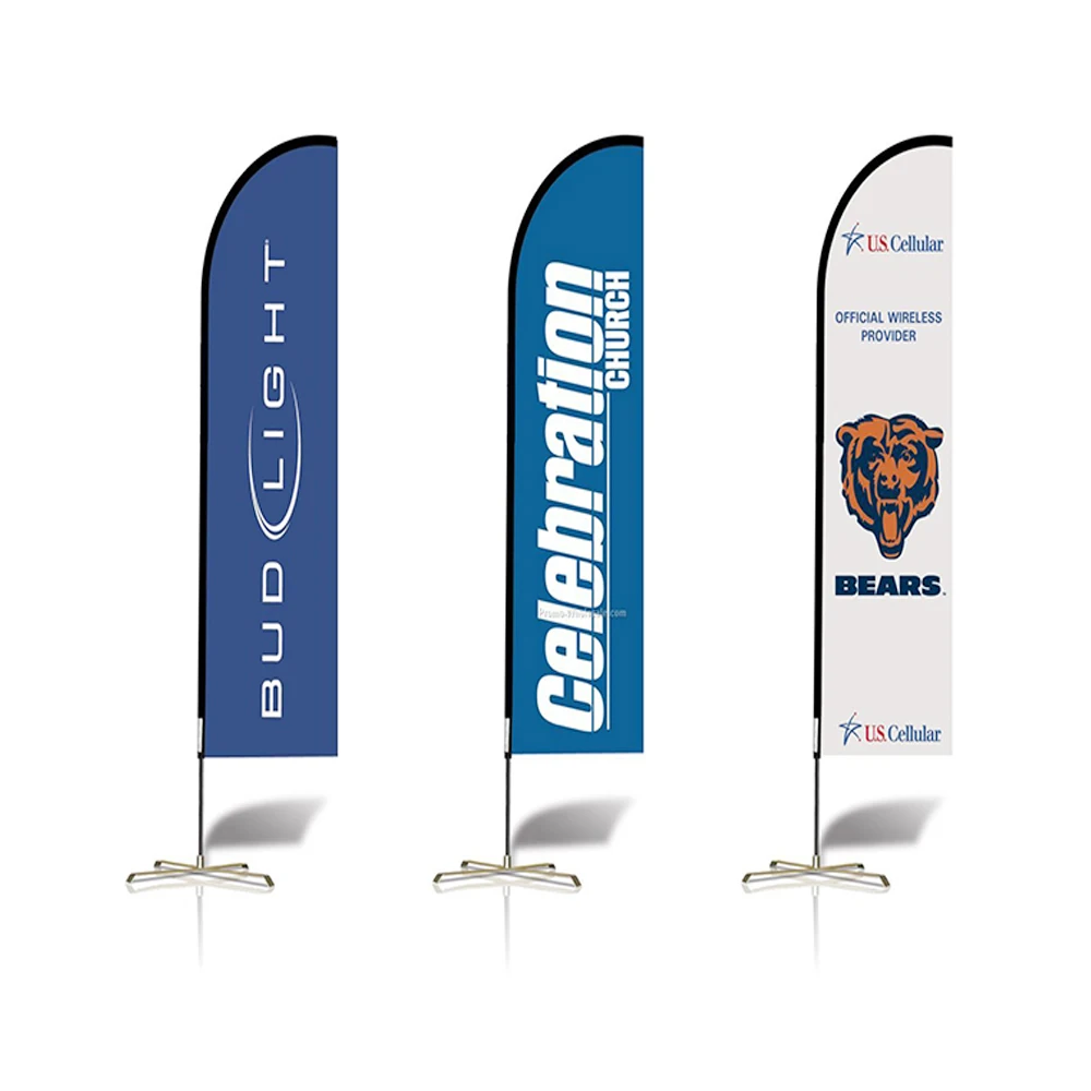 2024 Hot Sale Bow Flag Custom Knife Flag Banner Double Sided Printing Blade  Feather Flag for Promotional Event