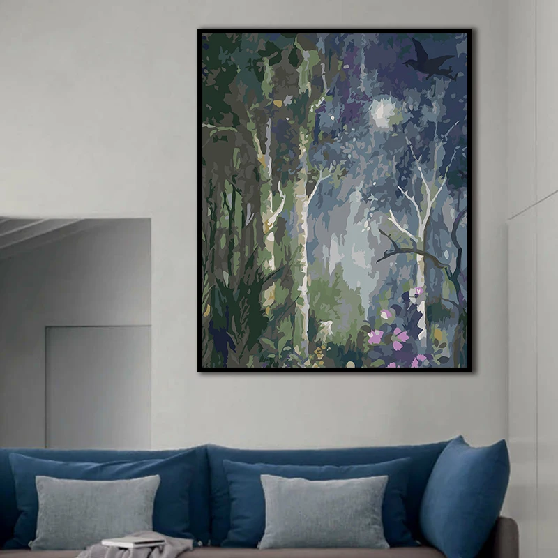 2021 Hot sell Art Wall Picture Canvas  Beautiful Scenery Pop Decor Poster Decoration Seven Oil Painting