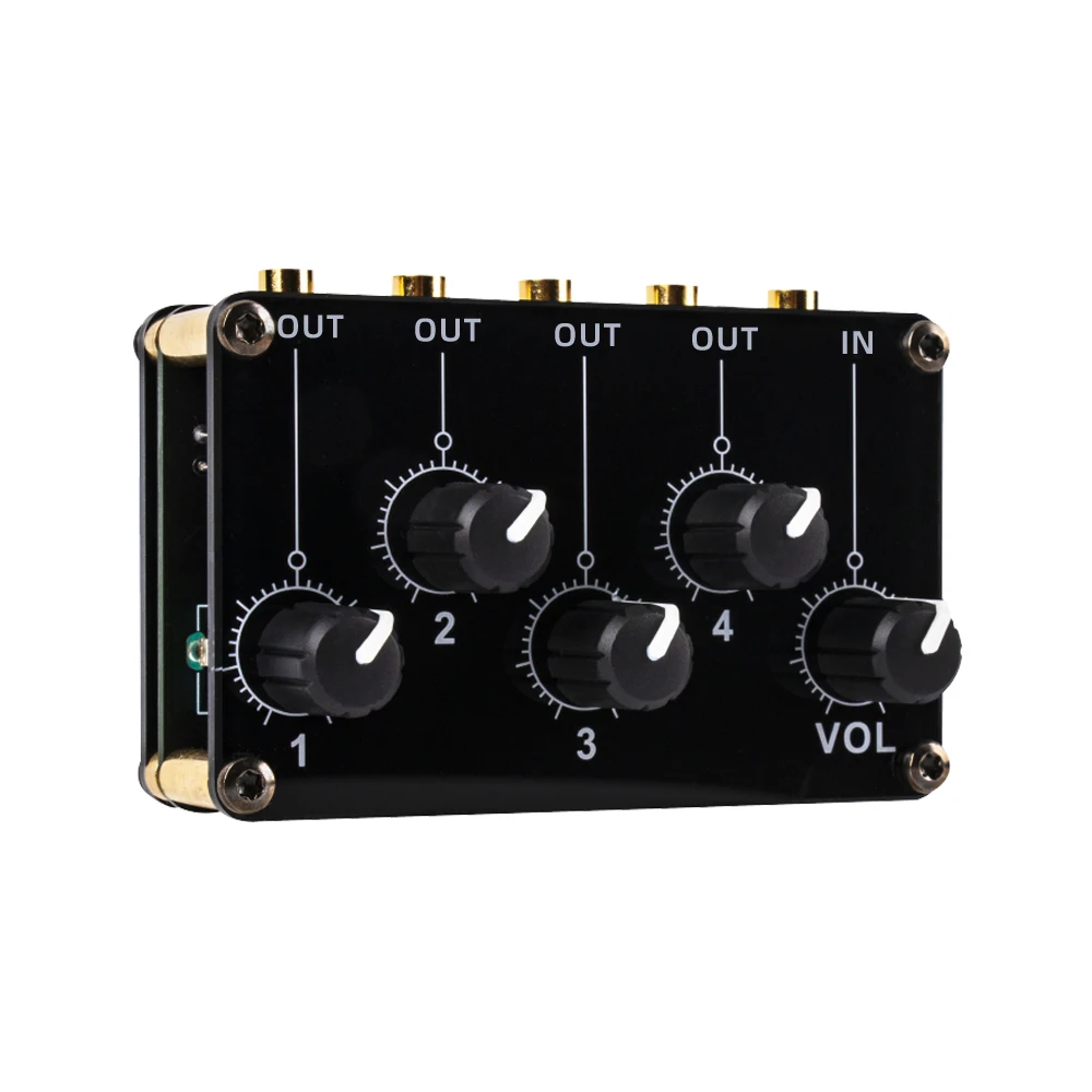 Mini 4 Channel Mixer Stereo Line Mixer for Live Studio Recording Portable Passive Analog Audio Sound Mixing Console audio mixer (1600495572899)