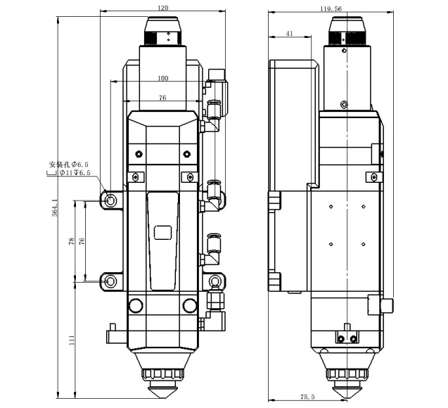 AU3TECH 0-2kw A230E Automatic Focusing Laser Head Autofous Laser Cutting Head