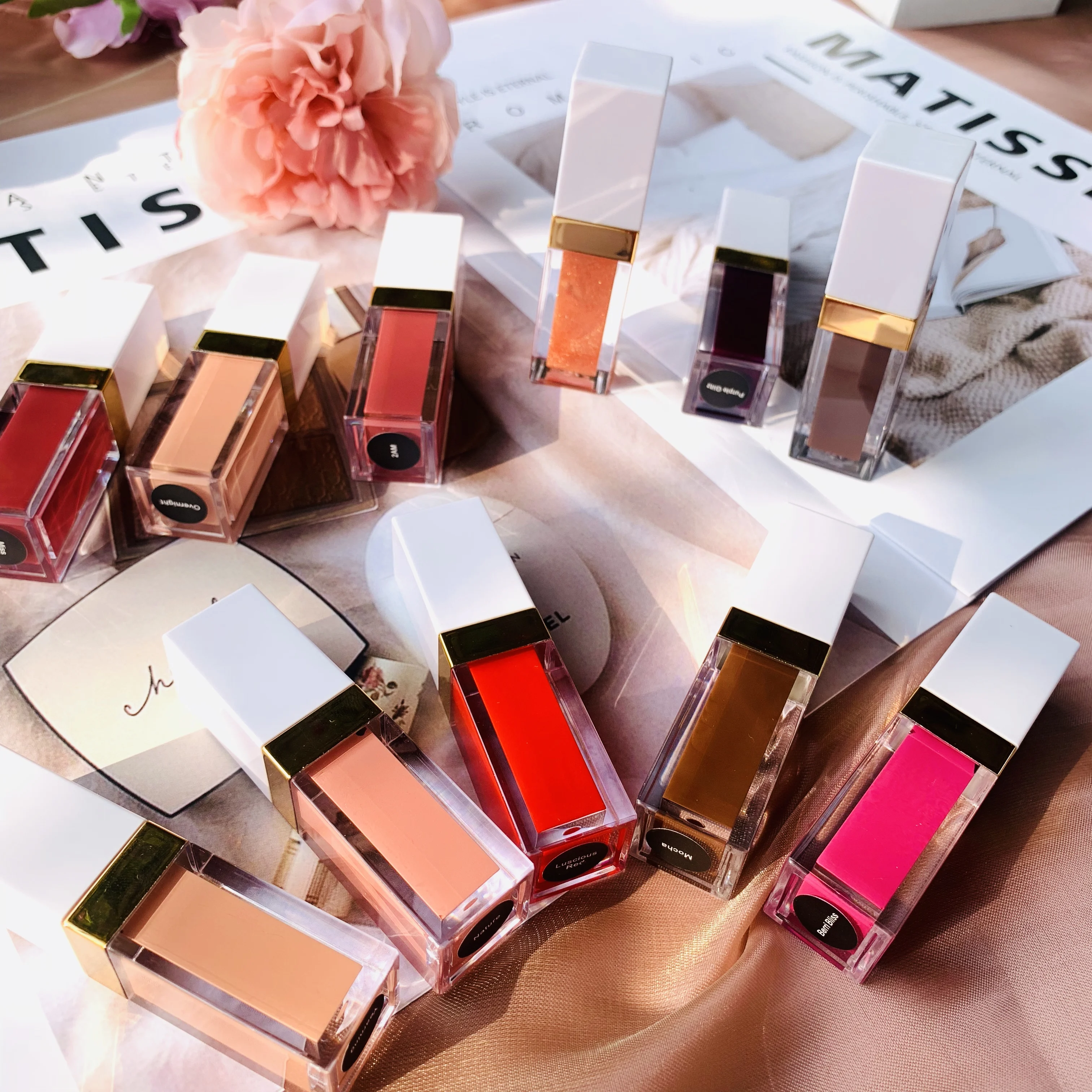 2021Christmas make-up matte lipstick set lipgloss long lasting private label make your own lipstick