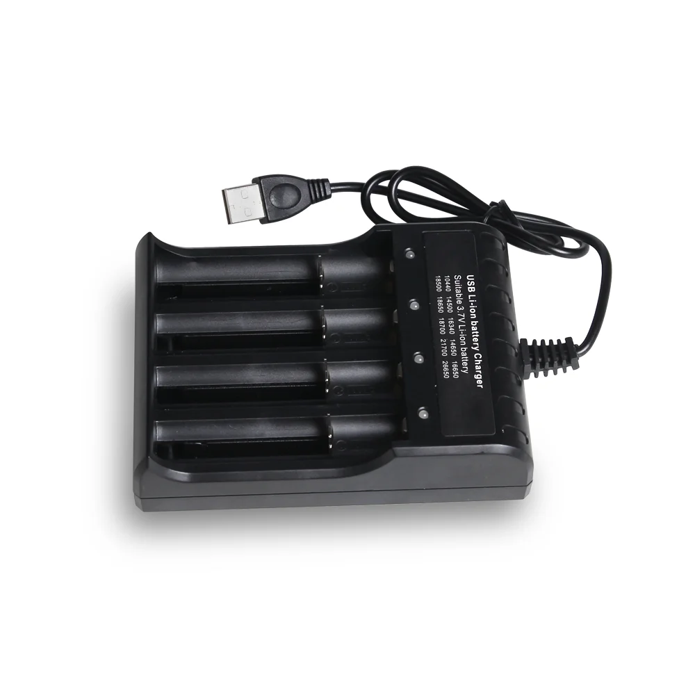 5V 3A USB 4 Slots Li-ion Battery Smart Charger For 10440 14500 16340 14650 16650 18500 18650 18700