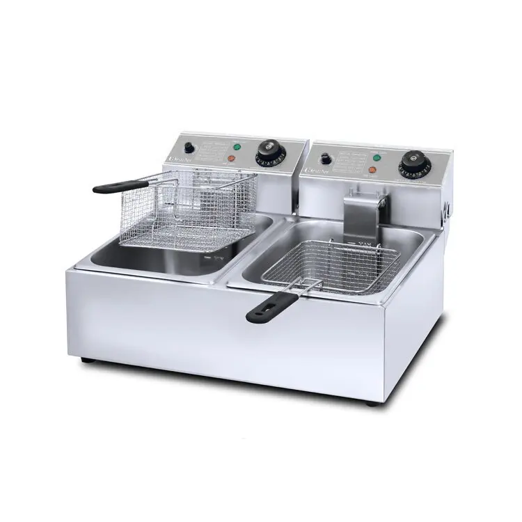 2023 Newest Restaurant Hotel Deep Fryer Machine 1-Tank 1-Basket 10liter Electric Flat With Tap