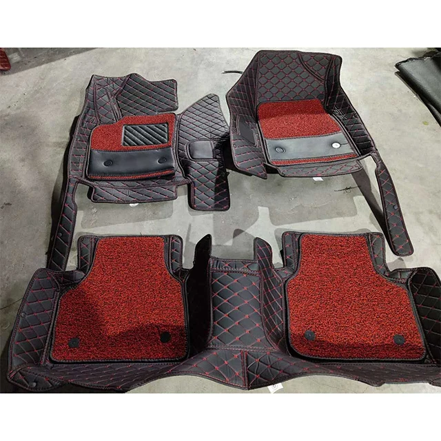 Leather full set double layer with carpet 5D car floor mats for Toyota camry 2018 2019 2020 2021 2022