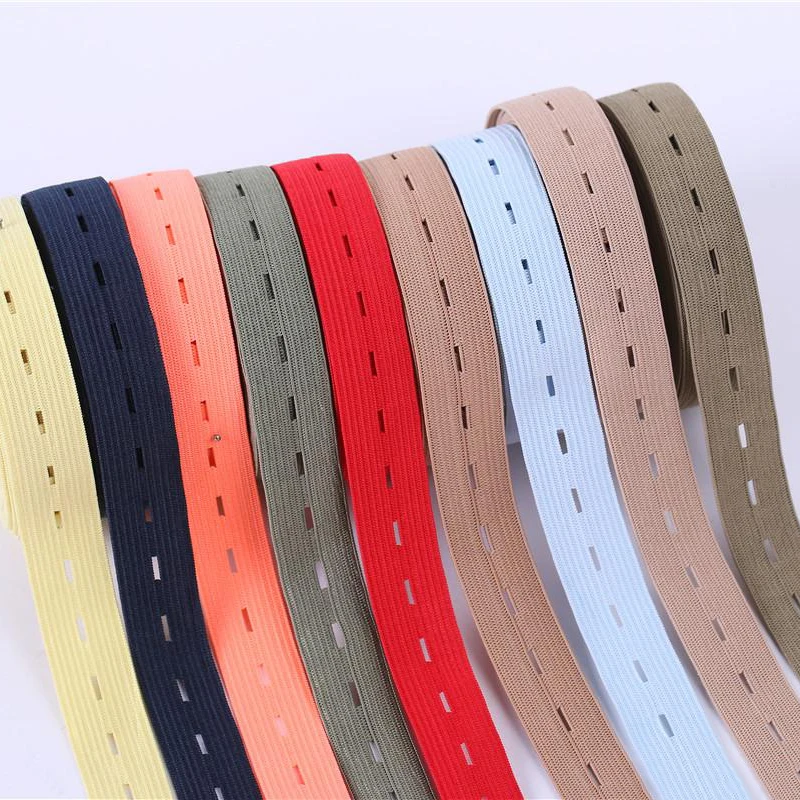 20MM White/black Flat Buttonhole Elastic Bands sewing accessories wedding Garment elastic tape for DIY maternity underwea