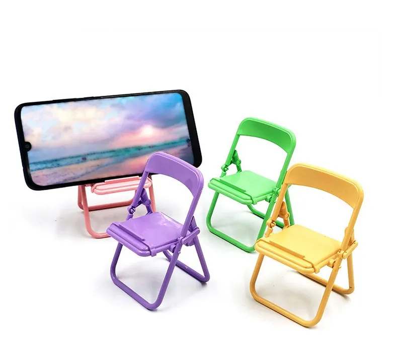2022 dropship ins cute Adjustable Macaron Color Foldable Portable Mini Desktop Chair Mobile Phone Stand holder for phone ipad
