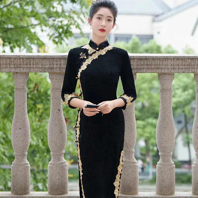 Профессиональное заводское платье для матери улучшенное Cheongsam в китайском стиле взрослых Осень-зима