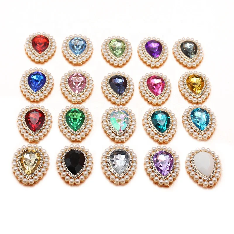 23*29 mm Water drop pearl flower plate alloy accessories For Jewelry Making