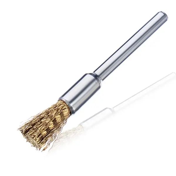 10pcs Wire Wheel Brush Cup Brushes Set, Brass Coated Carbon Crimped for Polishing, Deburring, Degreasing and Corrosion Removal