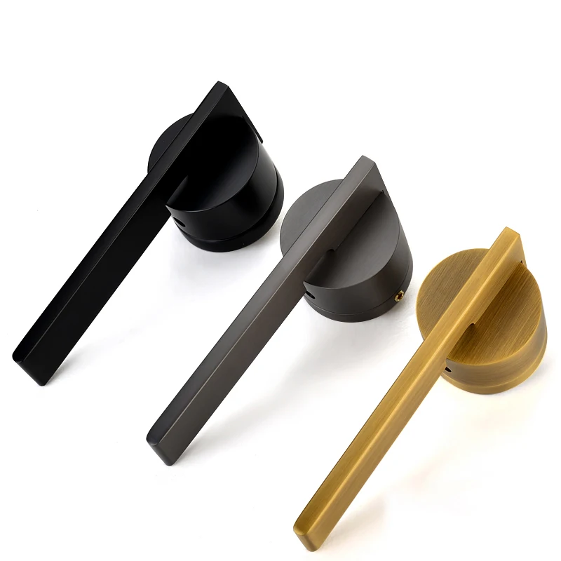 America Style High Quality Coffee Door Handle Interior Round Zinc Black Door Handle