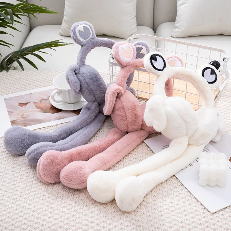 Autumn and winter new furry warm movable earmuffs solid color cartoon cute thick furry earmuffs for women