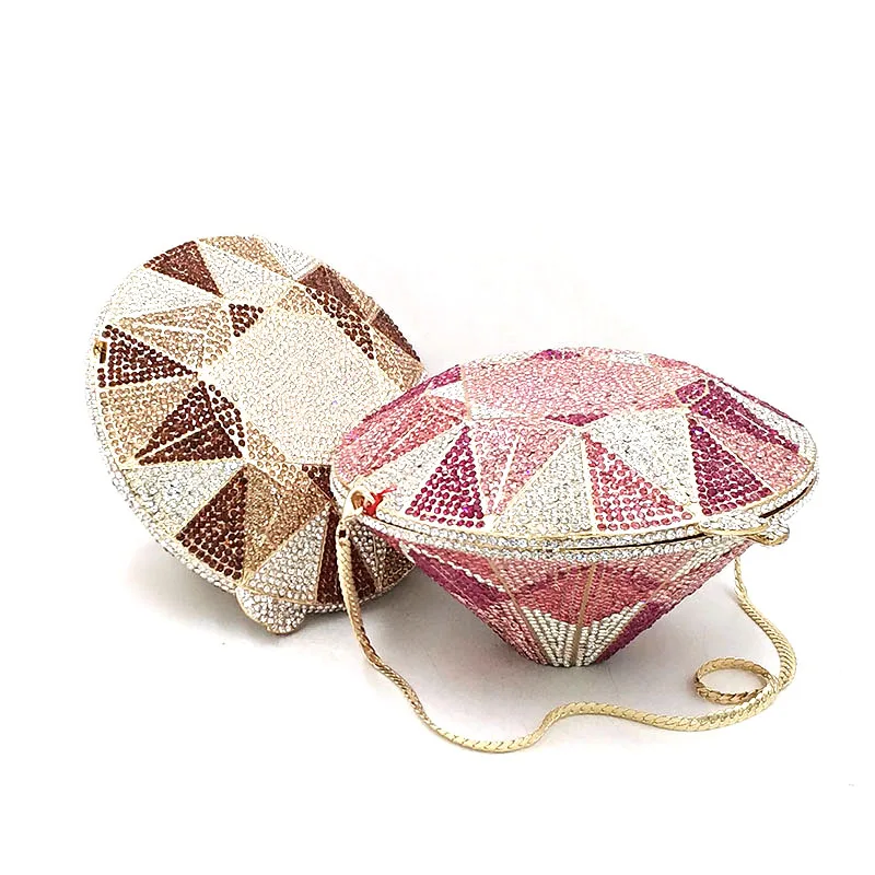 Классическая Женская вечерняя сумка-клатч, Свадебный Блестящий клатч с большими кристаллами и стразами для невесты